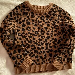 Old Navy brown/black animal print sweater in the size 3T .